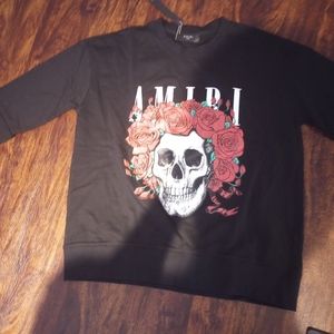 Amiri sweatshirt size large rose and skulls